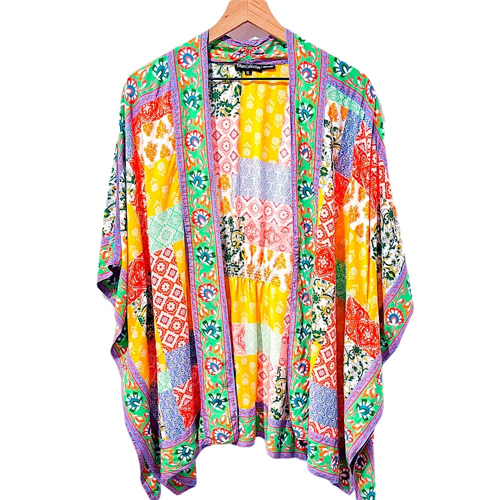 Tolani Collection | Printed Open Front Woven Kimo… - image 1